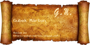 Gubek Márton névjegykártya