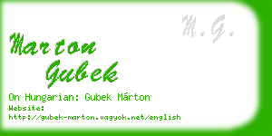 marton gubek business card